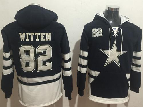 Nike Cowboys #82 Jason Witten Navy Blue/White Name & Number Pullover NFL Hoodie